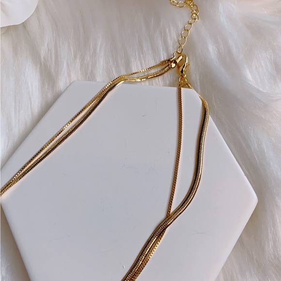 18K gold plated double layer necklace - Picture 4 of 4